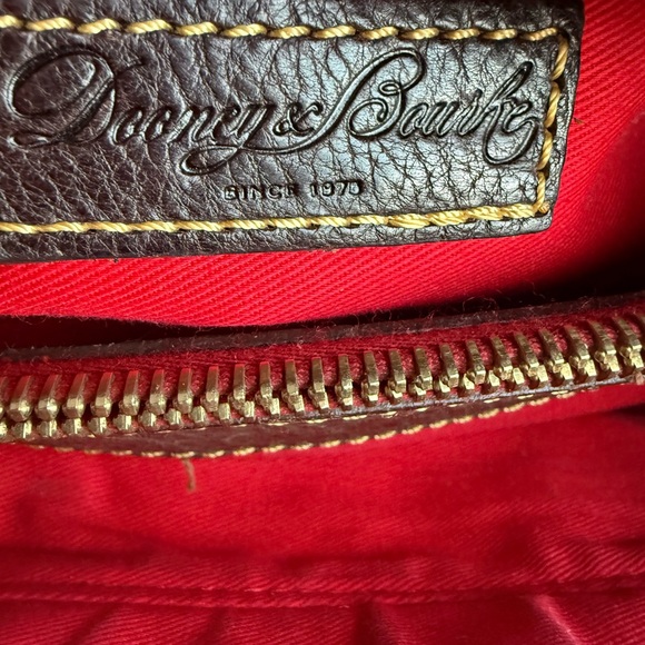 Dooney and Bourke Denim Color & Brown Leather Quilted Bag with Heart Accents - Picture 12 of 16